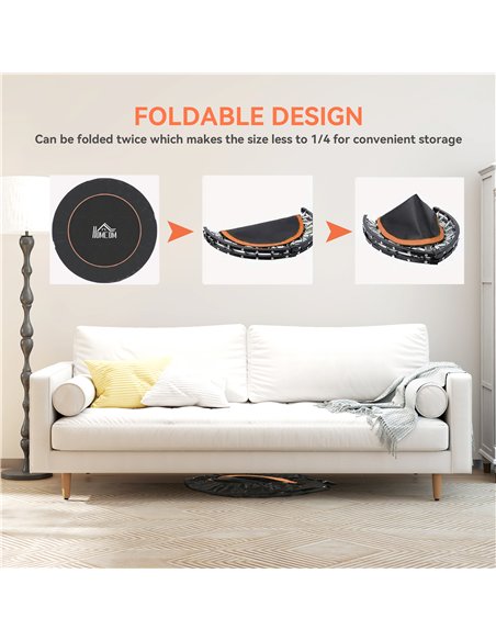 HOMCOM 48" Foldable Mini Fitness Trampoline, with Adjustable Foam Handle, Orange - pic 163374 | FastDaddyshop