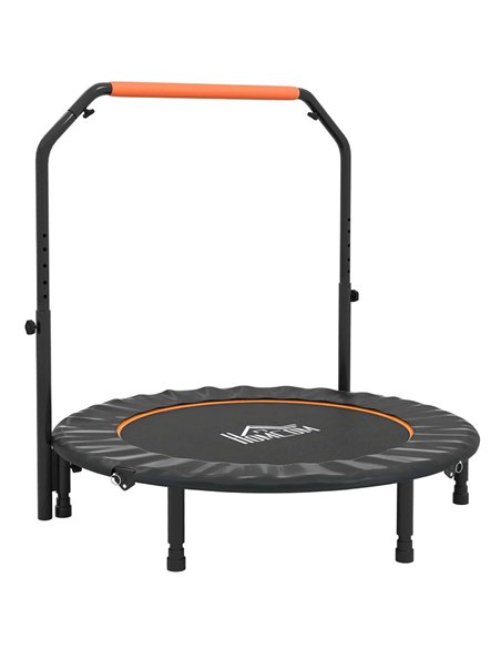 HOMCOM 48" Foldable Mini Fitness Trampoline, with Adjustable Foam Handle, Orange - pic 163375 | FastDaddyshop