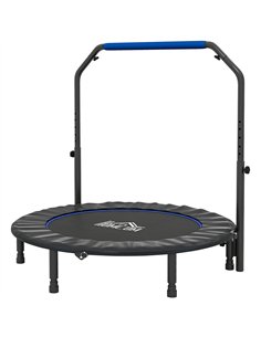 HOMCOM 48" Foldable Mini Fitness Trampoline, with Adjustable Foam Handle, Blue