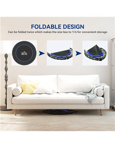 HOMCOM 48" Foldable Mini Fitness Trampoline, with Adjustable Foam Handle, Blue