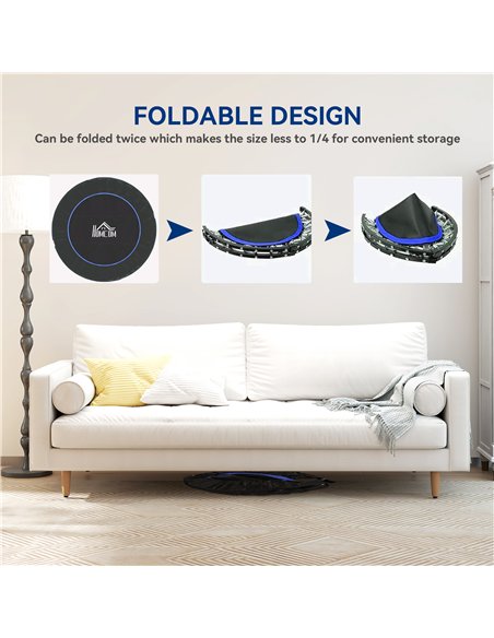 HOMCOM 48" Foldable Mini Fitness Trampoline, with Adjustable Foam Handle, Blue - pic 163383 | FastDaddyshop