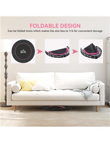 HOMCOM 48" Foldable Mini Fitness Trampoline, with Adjustable Foam Handle, Pink
