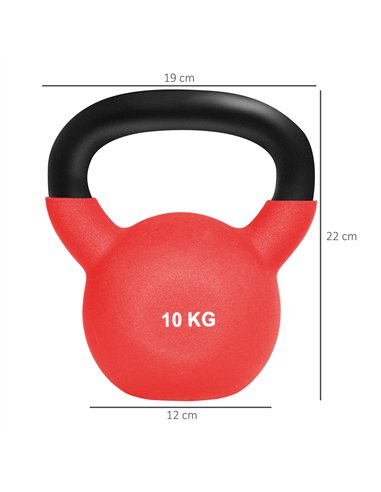 HOMCOM Soft Kettlebell, 10kg Kettle Bell with Non-Slip Handle for Home Gym Weight Lifting and Strength Training, Red