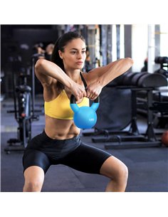 HOMCOM Soft Kettlebell, 8kg Kettle Bell with Non-Slip Handle for Home Gym Weight Lifting and Strength Training, Blue 2