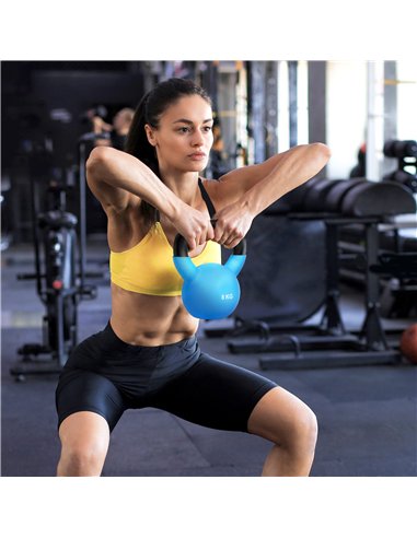 HOMCOM Soft Kettlebell, 8kg Kettle Bell with Non-Slip Handle for Home Gym Weight Lifting and Strength Training, Blue