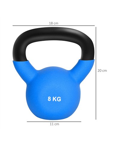 HOMCOM Soft Kettlebell, 8kg Kettle Bell with Non-Slip Handle for Home Gym Weight Lifting and Strength Training, Blue