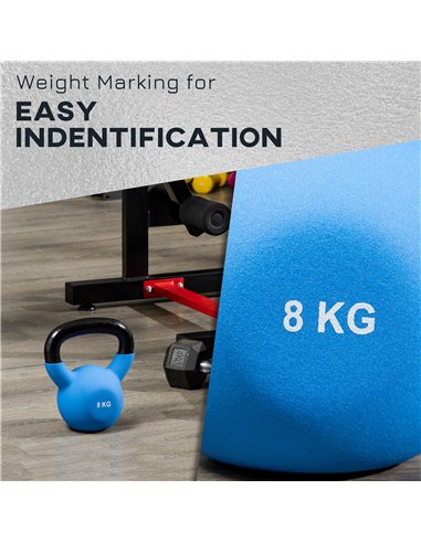 HOMCOM Soft Kettlebell, 8kg Kettle Bell with Non-Slip Handle for Home Gym Weight Lifting and Strength Training, Blue