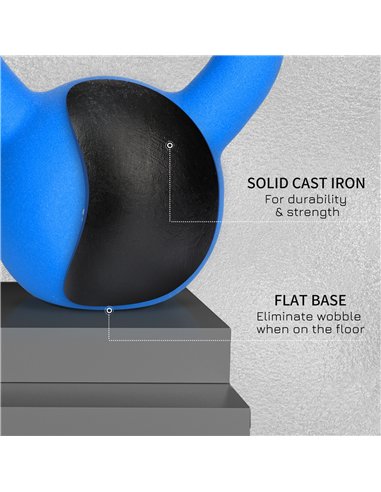 HOMCOM Soft Kettlebell, 8kg Kettle Bell with Non-Slip Handle for Home Gym Weight Lifting and Strength Training, Blue