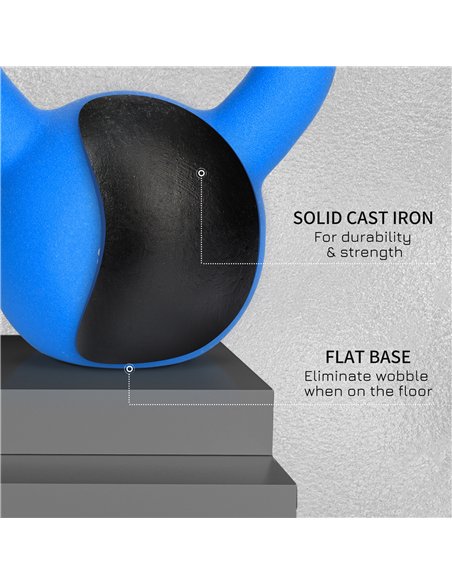 HOMCOM Soft Kettlebell, 8kg Kettle Bell with Non-Slip Handle for Home Gym Weight Lifting and Strength Training, Blue - pic 163411 | FastDaddyshop