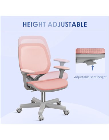 Vinsetto Office Chair, Breathable Mesh Swivel Desk Chair with Adjustable Height and  360° Swivel Security Wheels for Home Office