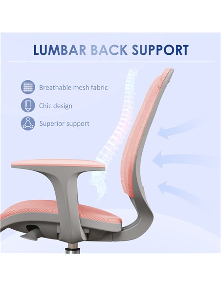 Vinsetto Office Chair, Breathable Mesh Swivel Desk Chair with Adjustable Height and  360° Swivel Security Wheels for Home Office - pic 163420 | FastDaddyshop