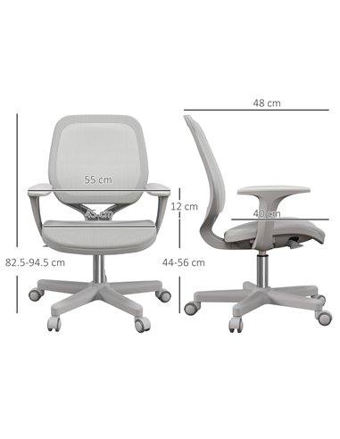 Vinsetto Office Chair, Breathable Mesh Swivel Desk Chair with Adjustable Height and  360° Swivel Security Wheels for Home Office