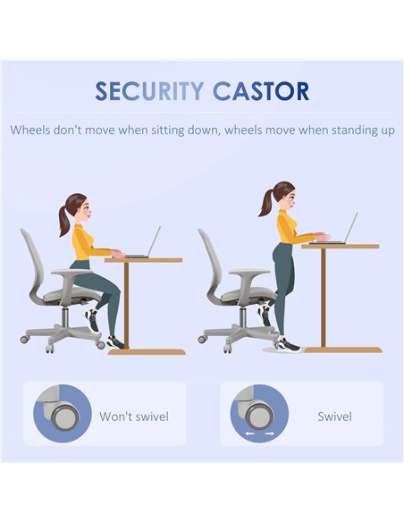 Vinsetto Office Chair, Breathable Mesh Swivel Desk Chair with Adjustable Height and  360° Swivel Security Wheels for Home Office - pic 163427 | FastDaddyshop