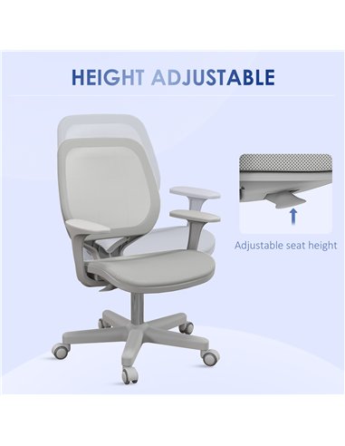 Vinsetto Office Chair, Breathable Mesh Swivel Desk Chair with Adjustable Height and  360° Swivel Security Wheels for Home Office