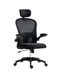 Vinsetto Multi-Adjustable Office Chair, with Lumbar Support, Headrest and Mesh Back - Black