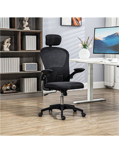 Vinsetto Multi-Adjustable Office Chair, with Lumbar Support, Headrest and Mesh Back - Black - pic 163434 | FastDaddyshop
