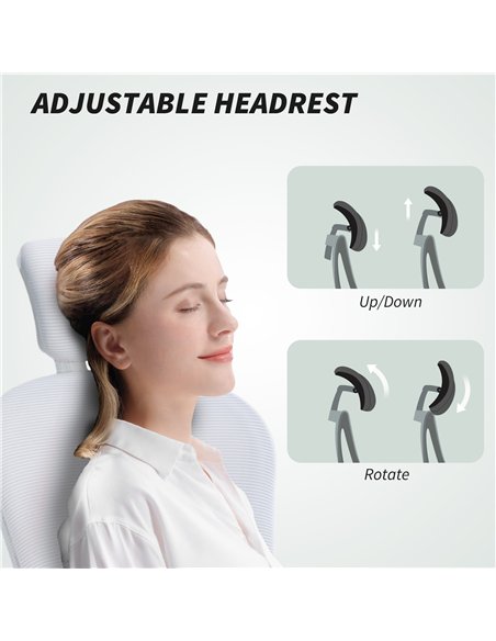 Vinsetto Multi-Adjustable Office Chair, with Lumbar Support, Headrest and Mesh Back - White - pic 163448 | FastDaddyshop