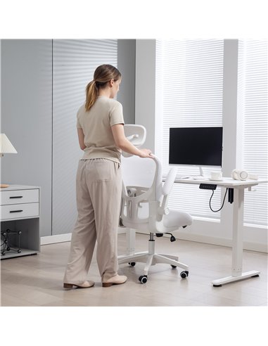 Vinsetto Multi-Adjustable Office Chair, with Lumbar Support, Headrest and Mesh Back - White