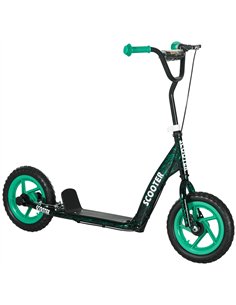 AIYAPLAY Kids Scooter with Adjustable Handlebar, Children's Kick Scooter with Non-slip Footplate, Rear Brake, Kickstand, Green