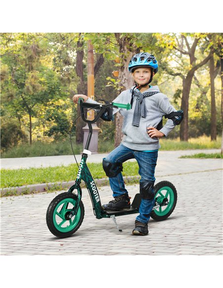 AIYAPLAY Kids Scooter with Adjustable Handlebar, Children's Kick Scooter with Non-slip Footplate, Rear Brake, Kickstand, Green - pic 163461 | FastDaddyshop