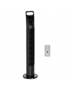 Homcom Oscillating Tower Fan with Remote Control, Timer, 3 Speed, Quiet Cooling Fans, Black