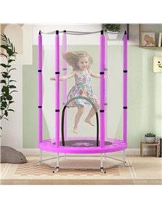 AIYAPLAY 4.6ft Toddler Trampoline w/ Safety Enclosure Net, for Indoor Outdoor Use, Ages 3-6 Years, Purple 2