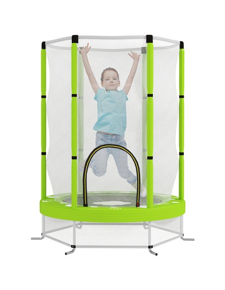 AIYAPLAY 4.6ft Toddler Trampoline w/ Safety Enclosure Net, for Indoor Outdoor Use, Ages 3-6 Years, Green - pic 163505 | FastDaddyshop