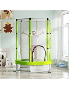 AIYAPLAY 4.6ft Toddler Trampoline w/ Safety Enclosure Net, for Indoor Outdoor Use, Ages 3-6 Years, Green 2