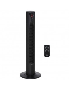 Homcom 38" Ultra Slim Oscillating Tower Fan with Remote Control, 3 Speed, Timer, Black