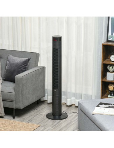 Homcom 46" Oscillating Tower Fan with Remote, Timer, 3 Speed, 4 Modes, Quiet Cooling Fans, Black