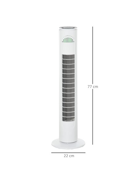 Homcom 30'' Oscillation Tower Fan with 3 Speed, 3 Mode, Timer, LED Light, Remote, White - pic 16354 | FastDaddyshop