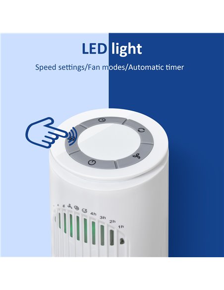 Homcom 30'' Oscillation Tower Fan with 3 Speed, 3 Mode, Timer, LED Light, Remote, White - pic 16355 | FastDaddyshop