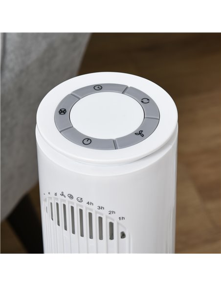 HOMCOM 30'' Freestanding Tower Fan, 3 Speed 3 Mode, 10h Timer, 70 Degree Oscillation, LED Light, 5M Remote Controller, White - pic 16360 | FastDaddyshop