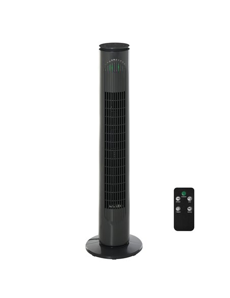 Homcom 30'' Oscillation Tower Fan with 3 Speed, 3 Mode, Timer, LED Light, Remote, Dark Grey - pic 16361 | FastDaddyshop