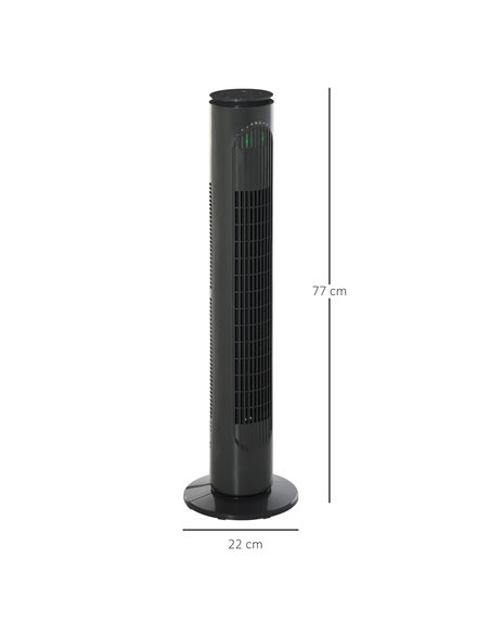 Homcom 30'' Oscillation Tower Fan with 3 Speed, 3 Mode, Timer, LED Light, Remote, Dark Grey - pic 16362 | FastDaddyshop