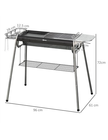 Outsunny Charcoal BBQ Grill - Black