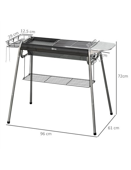 Outsunny Charcoal BBQ Grill - Black - pic 163660 | FastDaddyshop