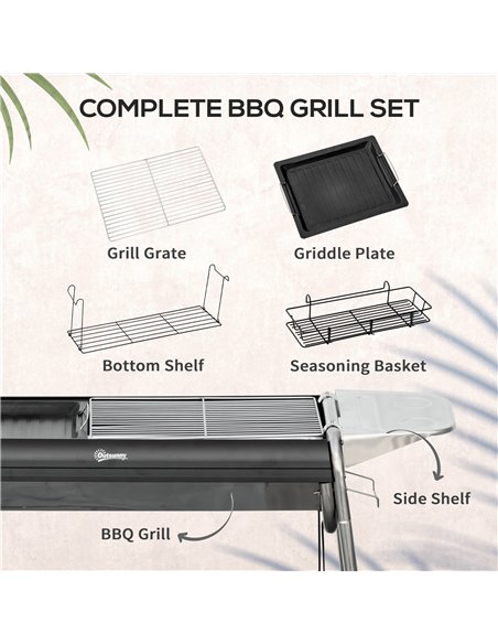 Outsunny Charcoal BBQ Grill - Black - pic 163661 | FastDaddyshop