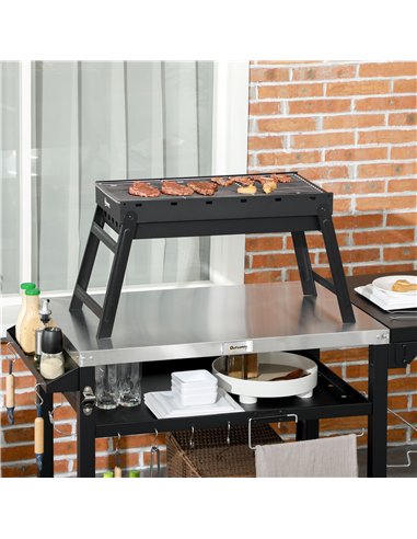 Outsunny Foldable Charcoal Grill - Black