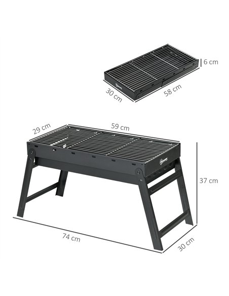 Outsunny Foldable Charcoal Grill - Black - pic 163669 | FastDaddyshop