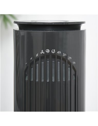 HOMCOM 30'' Freestanding Tower Fan, 3 Speed 3 Mode, 10h Timer, 70 Degree Oscillation, LED Light, 5M Remote Controller, Dark Grey