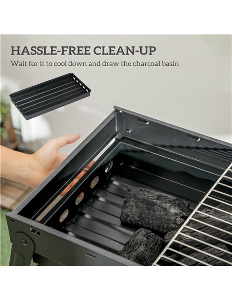 Outsunny Foldable Charcoal Grill - Black - pic 163671 | FastDaddyshop