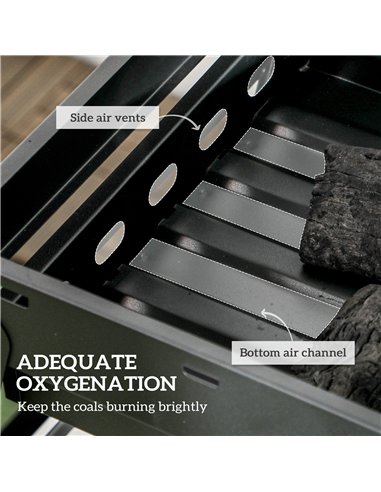Outsunny Foldable Charcoal Grill - Black