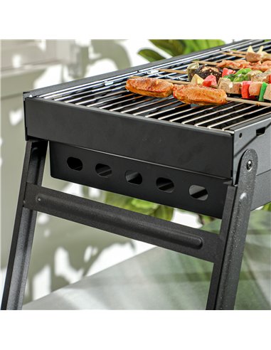 Outsunny Foldable Charcoal Grill - Black