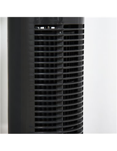 HOMCOM 30'' Freestanding Tower Fan, 3 Speed 3 Mode, 10h Timer, 70 Degree Oscillation, LED Light, 5M Remote Controller, Dark Grey