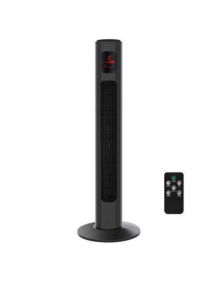 Homcom 38'' Oscillation Tower Fan with 3 Speed 3 Mode, Timer, LED Panel, Remote Controller, Dark Grey - pic 16369 | FastDaddyshop