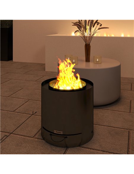 Outsunny Metal Wood-burning Fire Pit with Fire Poker - Black - pic 163692 | FastDaddyshop