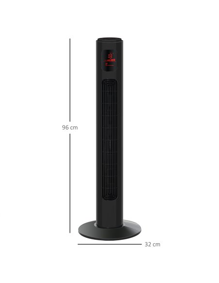 Homcom 38'' Oscillation Tower Fan with 3 Speed 3 Mode, Timer, LED Panel, Remote Controller, Dark Grey - pic 16370 | FastDaddyshop