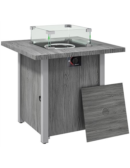 Outsunny 50,000 BTU Gas Fire Pit Table, with Cover - Dark Grey - pic 163721 | FastDaddyshop