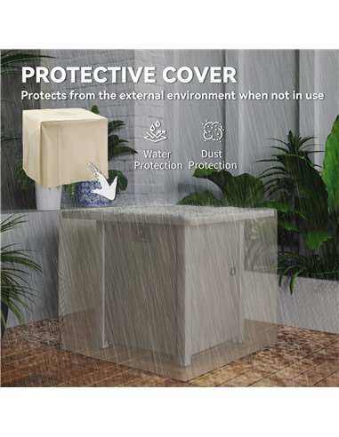 Outsunny 50,000 BTU Gas Fire Pit Table, with Cover - Dark Grey